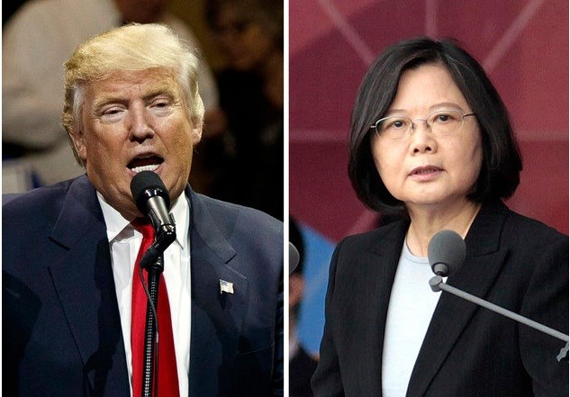 Donald Trump received official congratulations from Taiwan President Tsai Ing-wen (right)
