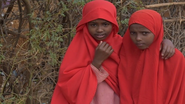 Asho and Halimo are two pupils at El nino primary school. They were both born in Dagahaley refugee camp, one of the five camps at Dadaab refugee complex