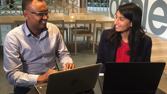 Mentee Abdurrahman Ahmed with his mentor Rita Chandra (SBS