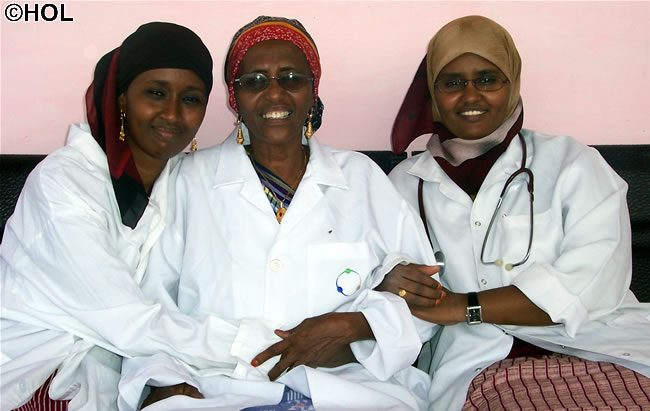 Dr. Hawa Abdi and her two daughters